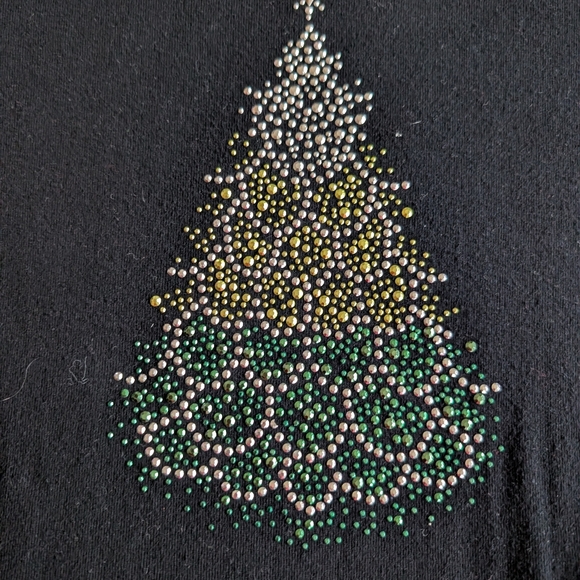 Karen Scott Tops - Karen Scott Dark Grey Sparkly Christmas Tree Top XL